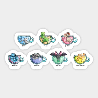 Kawaii Cute Tea Puns Collection Sticker